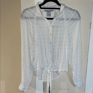 American Rag White Button-Down Women's Shirt